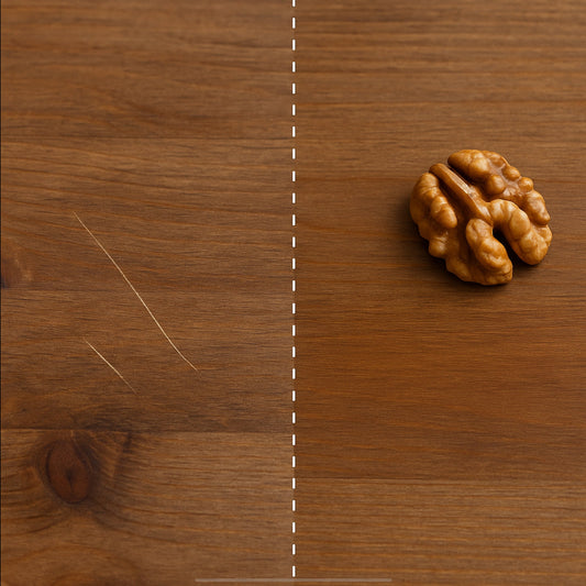 How to fix minor scratches on wood surfaces with walnuts